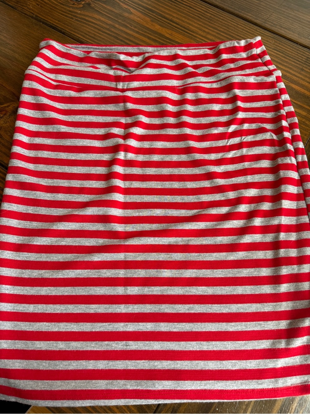 LuLaRoe Red and White Striped Pencil Skirt